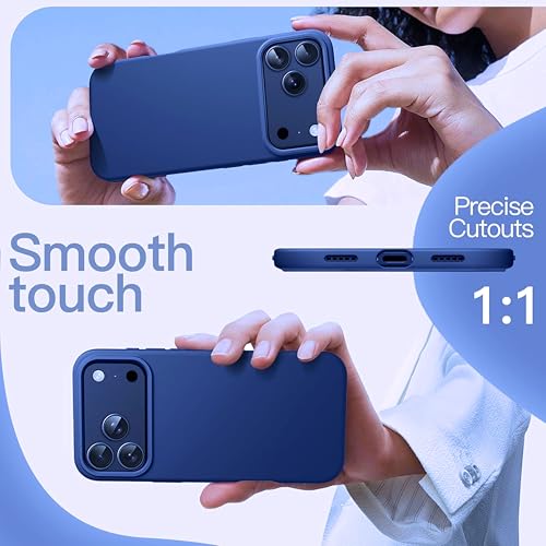 Image of Silicone Case for iPhone 17 Pro Max 6.9-Inch, Silky-Soft Touch Full-Body Protective Phone Case, Shockproof Back Cover for iPhone 17 Pro Max (Lite Blue)