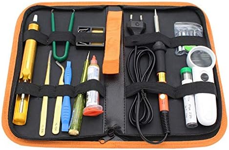 Soldering 17Pcs/set Adjustable Temperature Electric Iron Gun Welding Soldering Iron Tools 110V 220V 60W US 110V EU 220V - (Plug Type: EU)