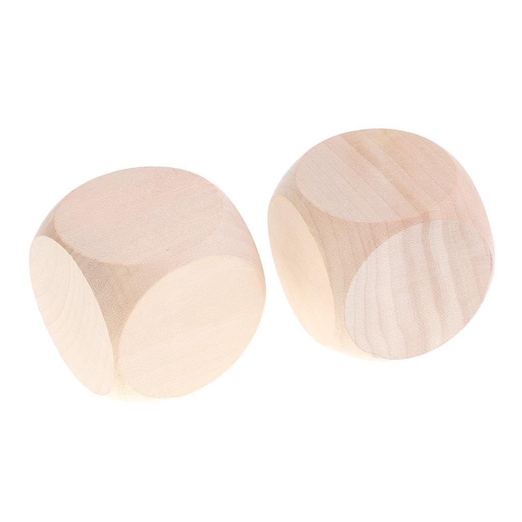 Dadi Vuoti in Legno D6 3 cm per DIY Decorazione, 5 Pezzi, 60mm