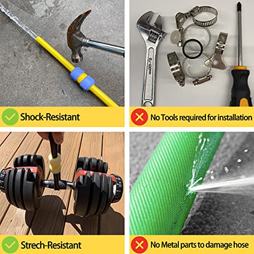 (5/8" Or 3/4") Easy Garden Hose Repair Kit Hose Connector Hose Fitting Water Repair End Hose Mender Barbed Hose Extender Pipe Adapter 3 Sets Fit For 5/8 Inch Or 3/4 Inch Hose #TOP2