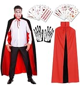 Capa De Vampiro De Doble Cara Negro Y Rojo, Con Cuello Alto, Para Adultos Y Niños, Disfraz De Halloween Y Cosplay (talla L De 150 Cm)