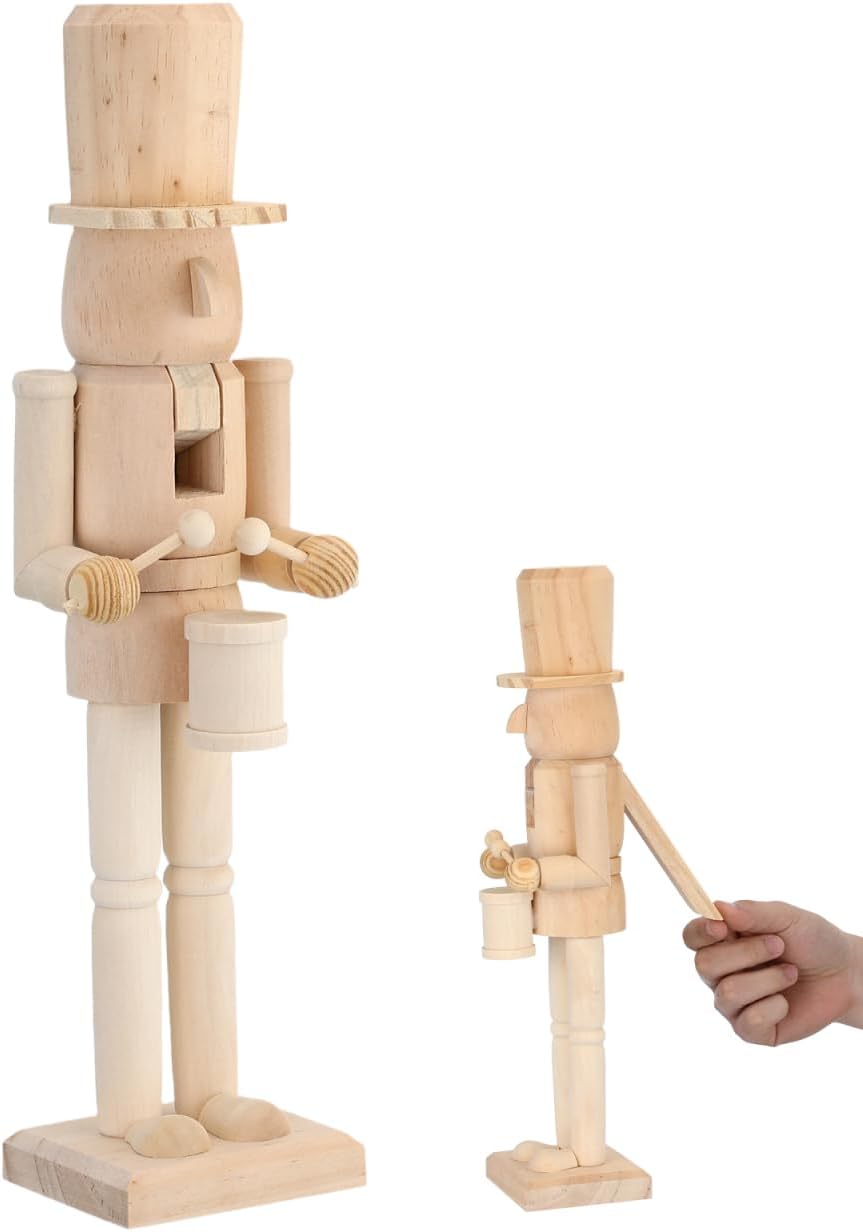 Cabilock DIY Unfinished Nutcracker Soldier Ornament Blank Craft Figure for Christmas Decoration for Teens and Adults Who Love DIY Projects