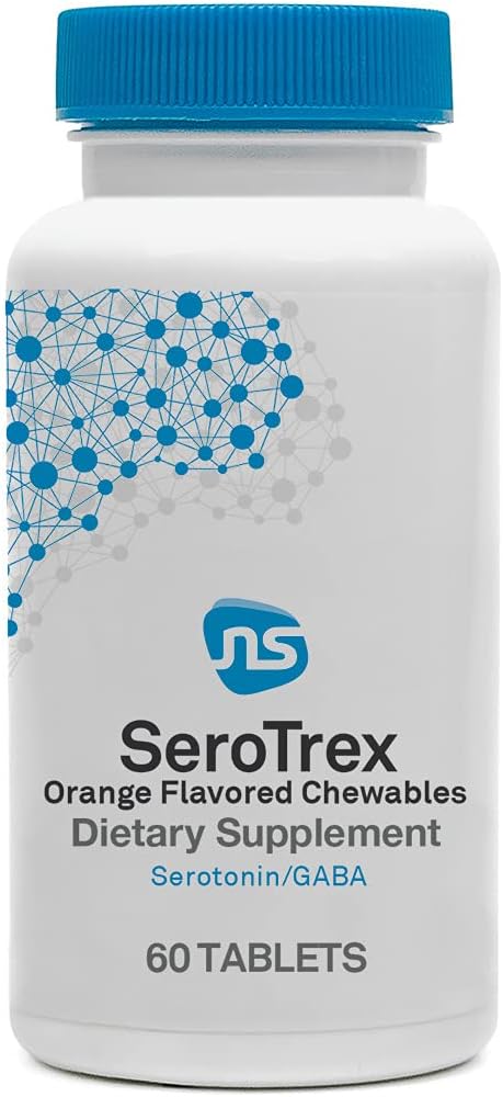 Neuroscience SeroTrex - Mood Support & Stress Relief Supplement with GABA L-Theanine + 5-HTP - Chewable Calm Aid Tablets for Calm Rest & Relaxation (60 ct)