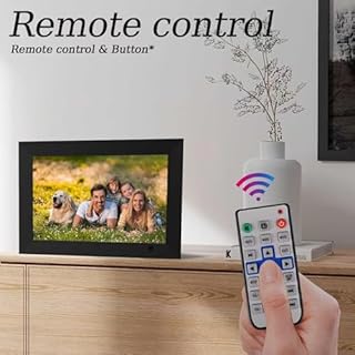 TEKXDD Digital Photo Frame 10.1 inch with Remote Control, Digital Picture Frame 1280x800 Full IPS Display with Music/Video Player/Calendar/Alarm,Digital Frame Support USB Drive SD MMC Card