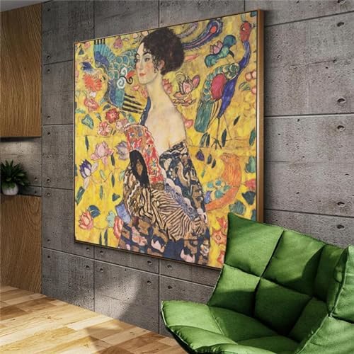 Peinture sur toile Portrait d'or YAJNILUCK 40x40 cm encadrée