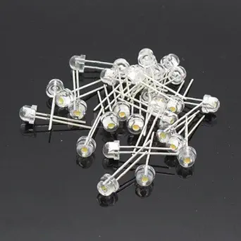 4.8mm straw hat clear white LED(Light Emitting Diode) -100Pcs