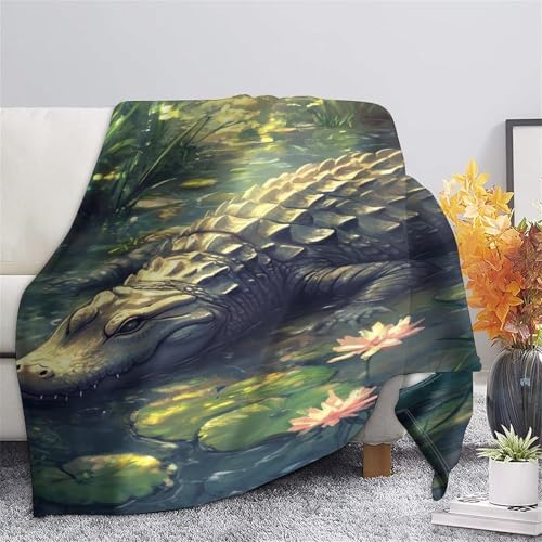 Couverture en peau de crocodile contre le froid Plaid lit doux grand format - 7
