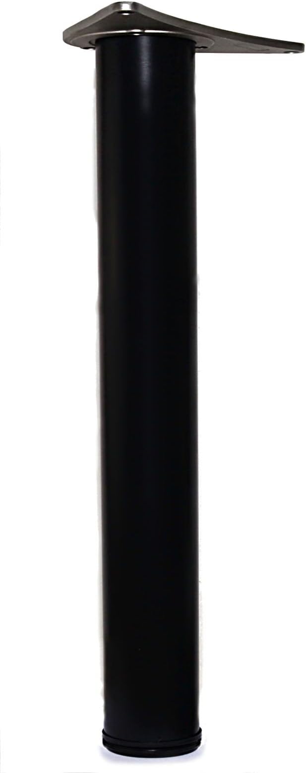 4 x 710mm Adjustable Black Breakfast Bar Worktop Support Table Leg 60mm Diameter