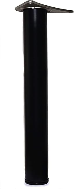 4 x 710mm Adjustable Black Breakfast Bar Worktop Support Table Leg 60mm Diameter