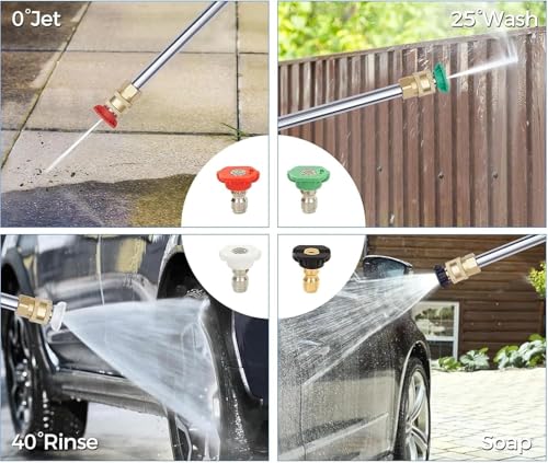 Hushlight Gas Pressure Washer, 3500 PSI 2.3 GPM Power Washer with 209CC Engine, 4 Quick-Connect Nozzles, 25FT Hose, 3L Soap Tank, High Pressure Washer for Car, Driveway, Fence, Patio, Home Cleaning - Image 7