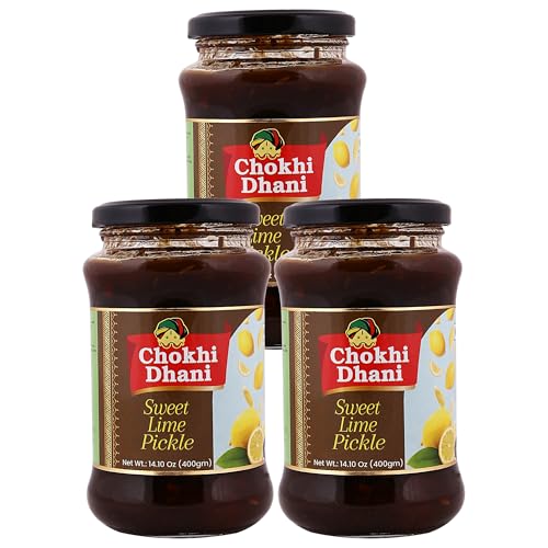 Image of Chokhi Dhani Sweet Lime Pickle (Pack of 2, 600g) | Khatta Meetha Nimbu Achar | Sweet & Sour Lemon Pickle | Oil-Free | No Artificial Flavours | Traditional Indian Pickle