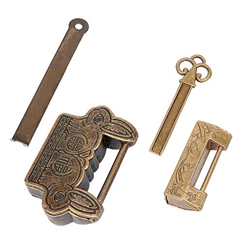 One-Day Sale: Up to 70% Off OLYCRAFT 2PCS Bird Flower Leaf Padlock & Antique Rabbit Ear Lock Chinese Style Padlock Set for Drawer Cabinet Jewelry Box Gift Box Suitcase