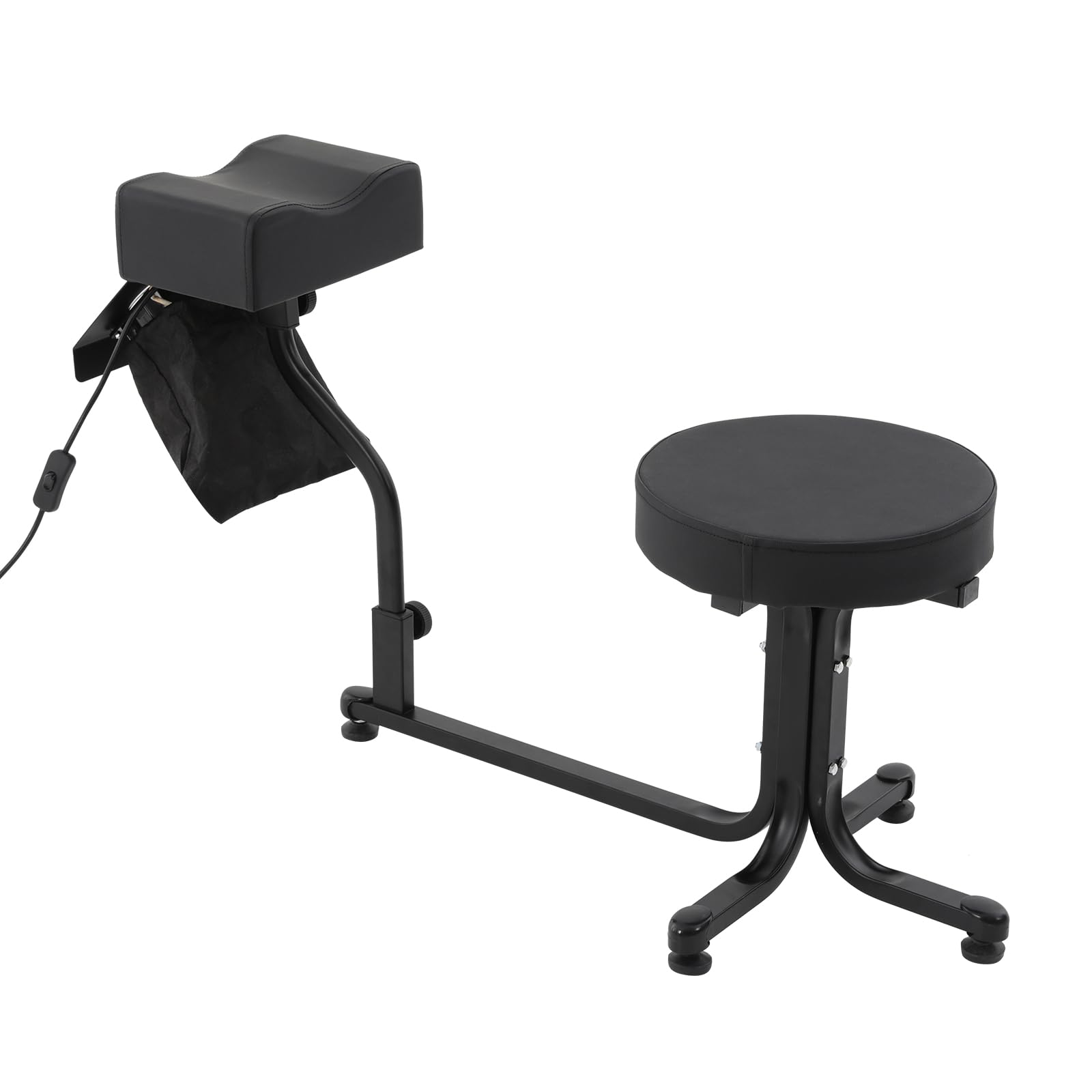 Sgabello per pedicure con poggiapiedi e aspirazione, sgabello per manicure e pedicure | altezza regolabile con aspirazione della polvere 2600 rpm (nero)
