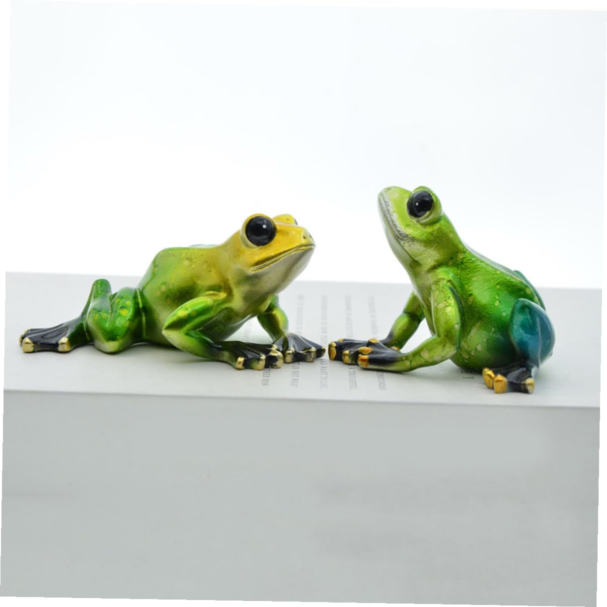 Toddmomy Froschförmige Gartenfigur aus Kunstharz, 1 Paar, Grün für Balkon