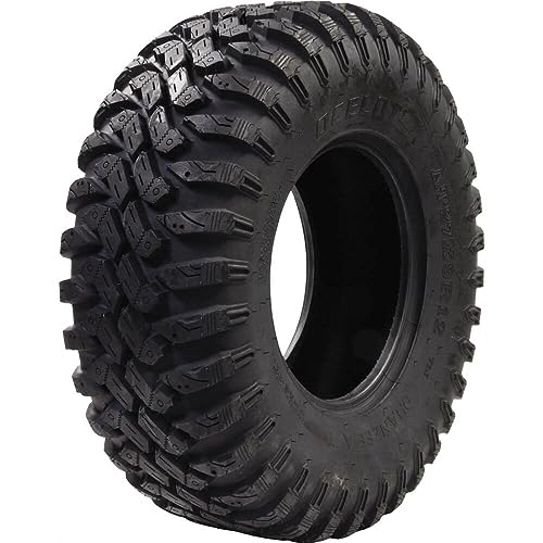 Ocelot Ohanzee ATV/UTV Tire 27x9R-12 High Performance All Terrain Style Riding, Durable 8-Ply Radial Construction and Non-Directional Tread Pattern with Thick lugs for Offroad Terrain and Conditions