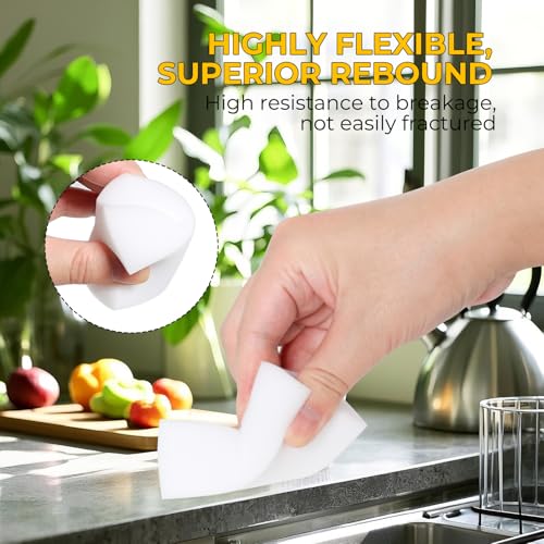 Image of (50 Pack 3.1 inchx1.9 inchx1.1 inch) Melamine Sponges Magic Cleaning Sponges in Bulk Eraser Sponges for Kitchen Bathroom Cleaning Supplies for Stains and Dirt