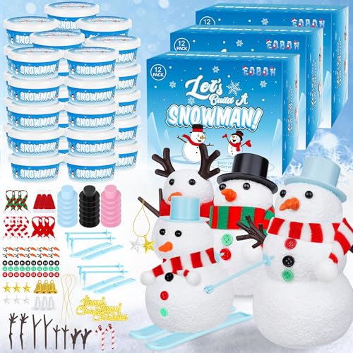 Argile séchée à l'air libre enfants kit artisanat bonhomme de neige hiver