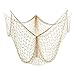 Produktbild Decorative Nautical Fish Netting - Cotton Sea Net, Sea Party Decor, Fishing Theme Party Decorations, Fish Net, Beige - 200cm x 130cm