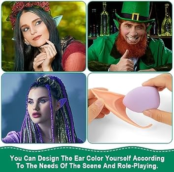 Lusofie 2 paar latex elf oor Pixie kostuum fee oren cosplay oren & 1 stuk hoofddeksels voor cosplay Halloween Kerstmis elk thema feest