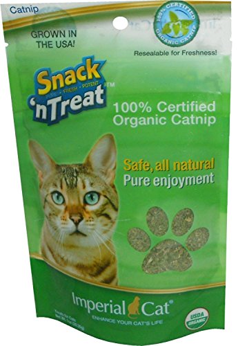 Set of 2 Pack 1 Ounce Imperial Cat 100% Certified Organic Catnip Safe, All Natural Pure Enjoyment Enhance Your Cat's Life