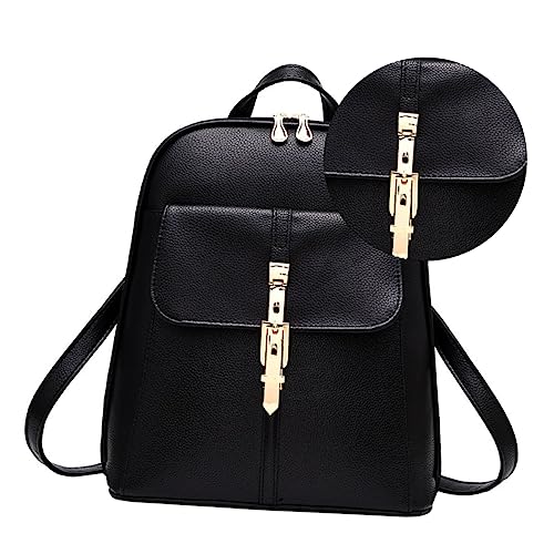Sac à dos cuir PU pour femme avec fermeture éclair polyvalent