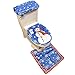 D-FantiX Snowman Santa Toilet Seat Cover and Rug Set Blue Christmas Decorations Bathroom Set of 3