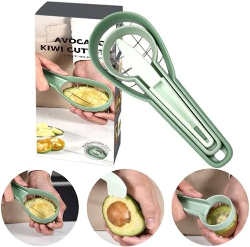 Stainless Steel Avocado Slicer, 3 in 1 Avocado slicer/Peel Avocado Slicer Pitter, Can be placed in the dishwasher for cleaning (Avocado cutting)