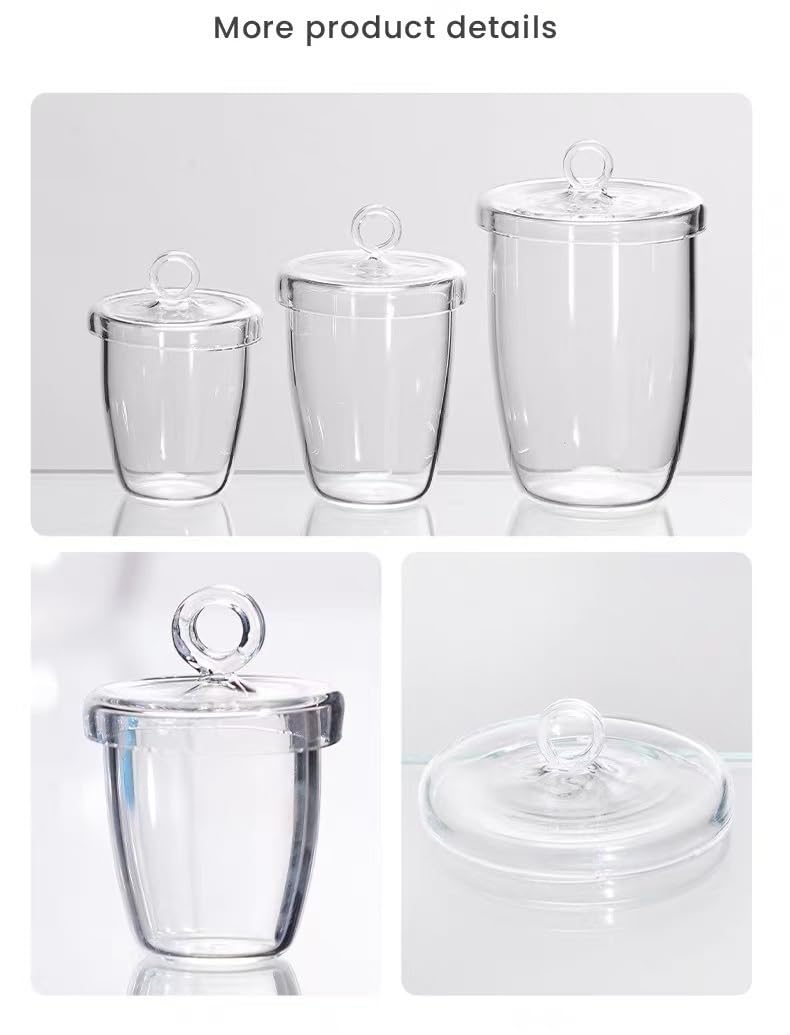 Crisol de cuarzo de alta pureza con tapa, artículos de laboratorio de alta temperatura de 5 ml-300 ml, 1 ud. | Crisol a prueba de calor del laboratorio del cuarzo resistente a la corrosión for el experimento químico(250ml)