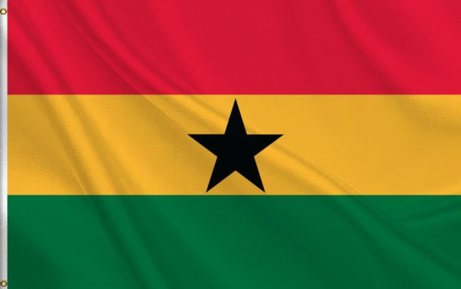 Ghana Flag 6x10FT,Heavy Duty 100D Polyester,Vivid Colors,Ghanaian National Flags with 2 Brass Grommets for Indoor Outdoor. (6x10)