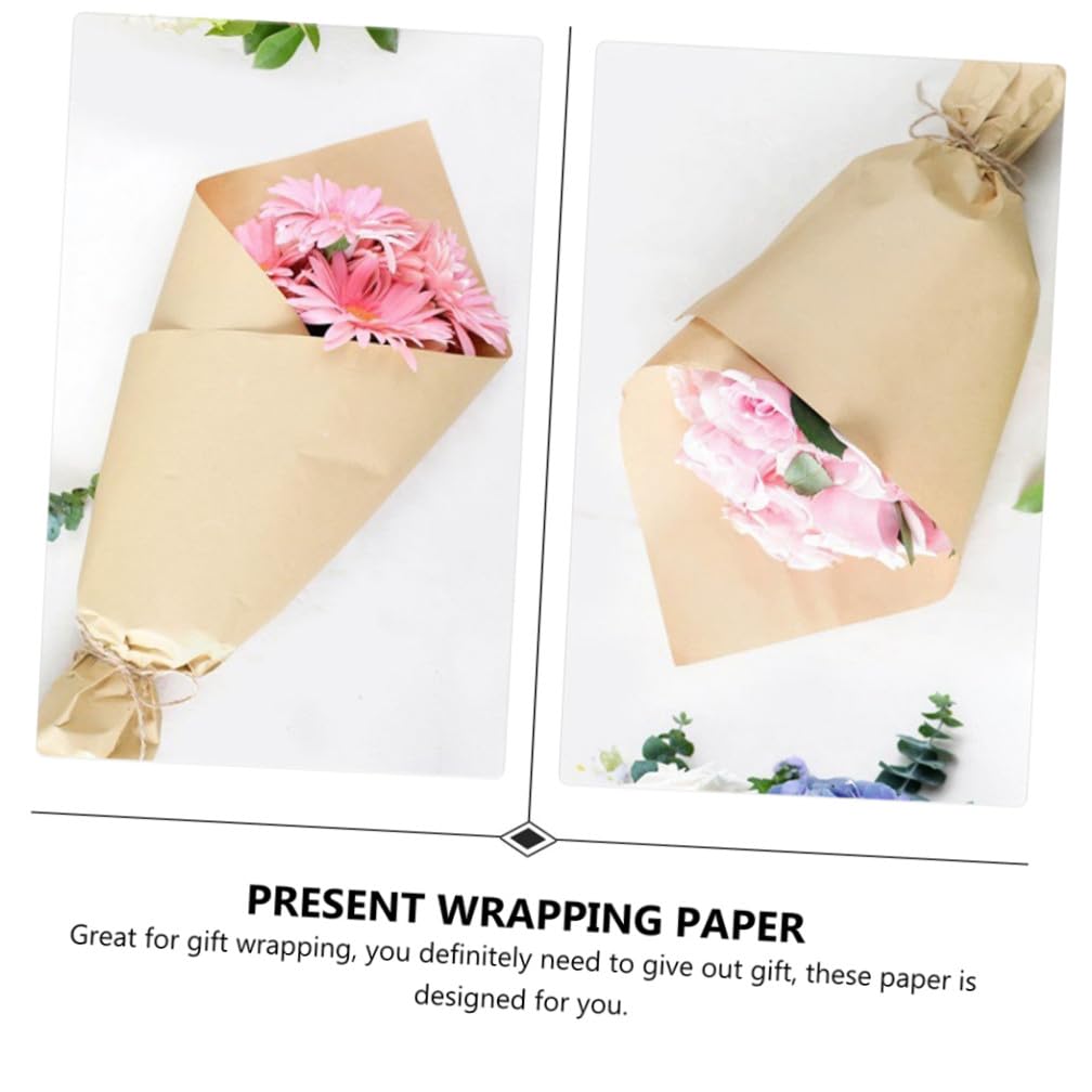 Blumengeschenkpapierbögen 40 Blatt Kraftpapier Khaki, Selbstgemacht