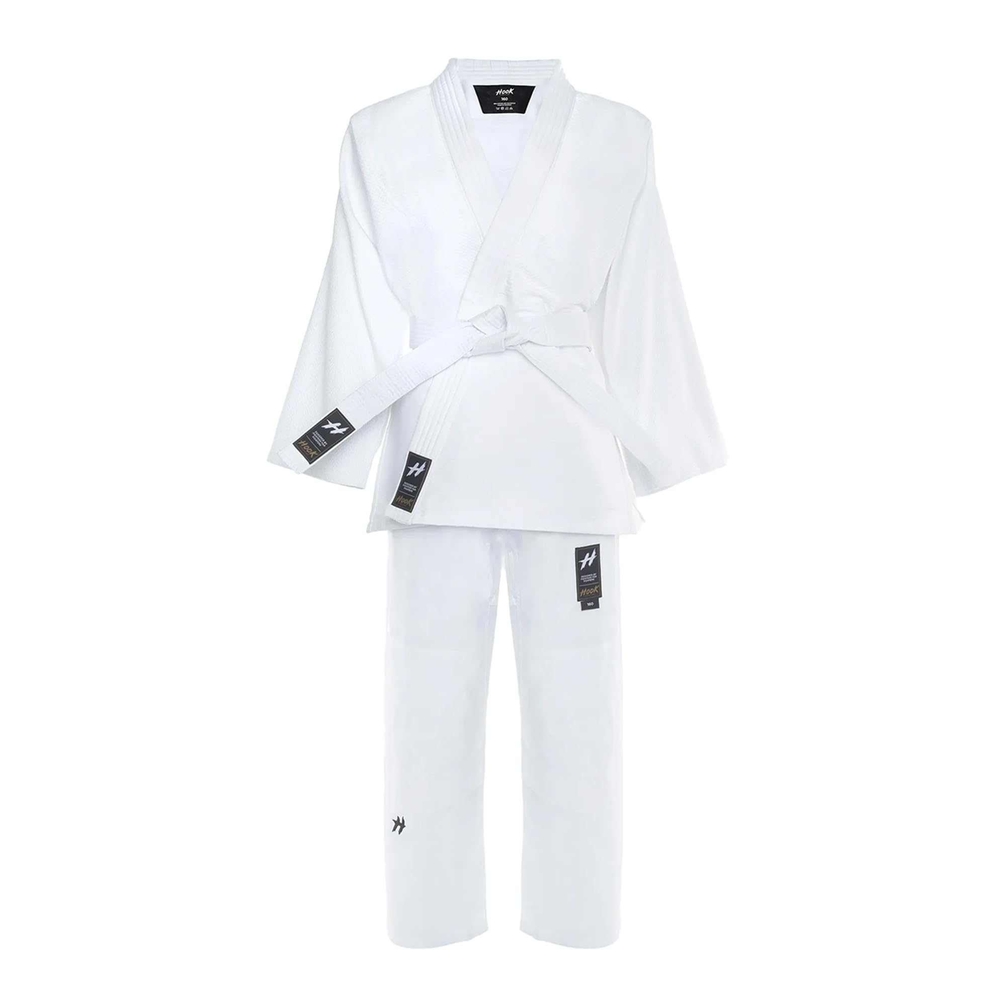 Judo Gi Erwachsene Kimono mit Gürtel für Erwachsene in Weiß Größe 160-200 cm Universalschnitt Bequem in atmungsaktiver Baumwolle Langlebig Farbe Dickes Material Judoanzug