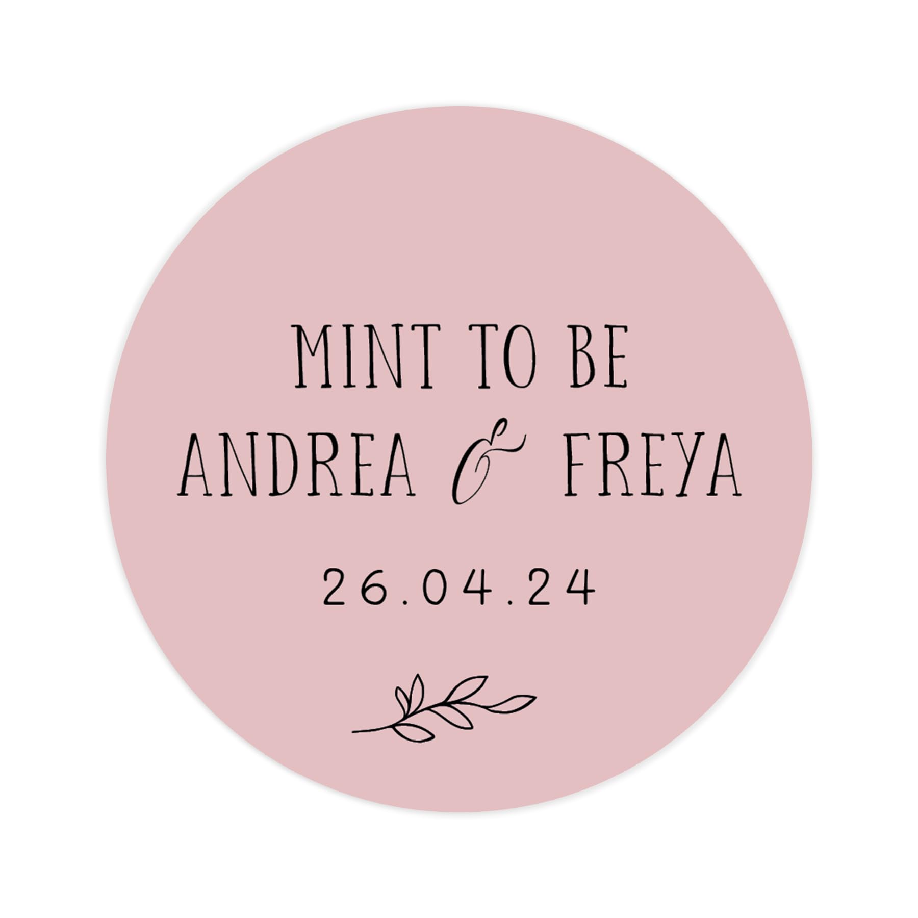 Personalised mint to be wedding stickers | wedding labels | favor sticker | wedding favors thank you stickers | 35 round stickers - per sheet (Pink)