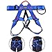 UCEC Arnés de escalada, cinturón de seguridad de medio cuerpo para escalada en roca, montañismo, rescate de incendios, espeleología de nivel superior, rapel, unisex, 1 paquete (azul)