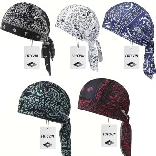 Paisley Cooling Headscarf Cap Set Bandana Beanie Motorcycle Pirate Head