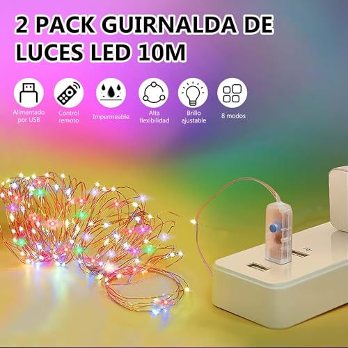 Mejores precios y opiniones de Cadenas de luces multicolor que puedes comprar esta semana. 8 Imagen adicional
