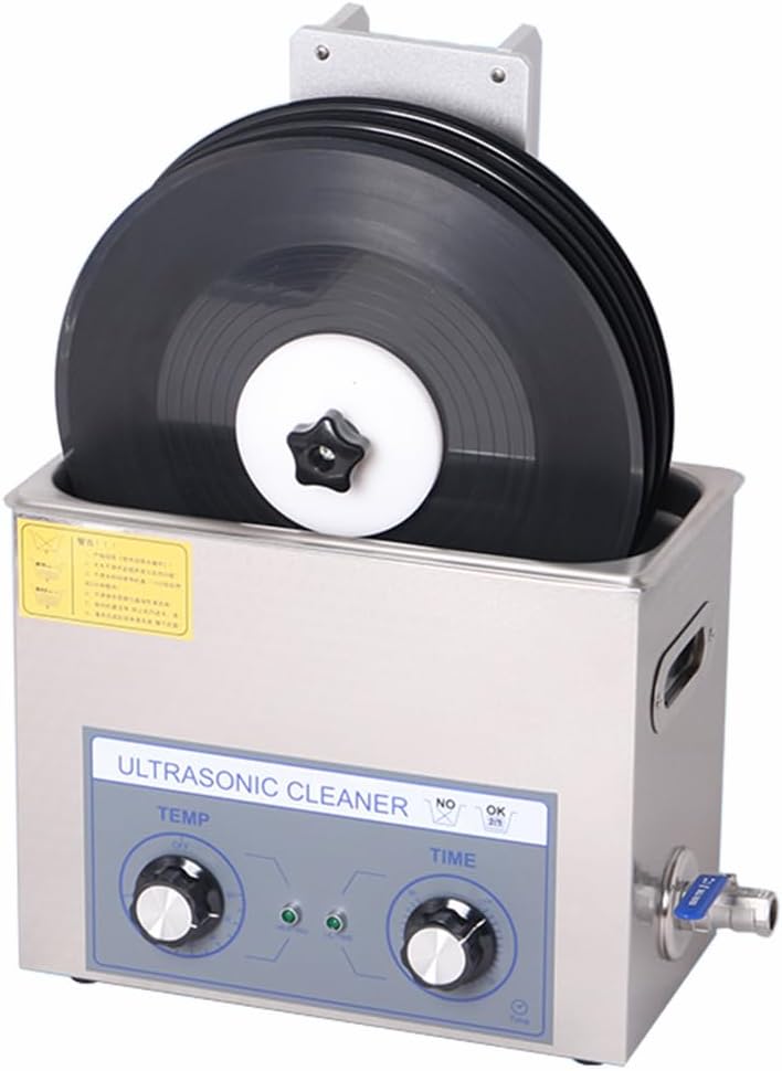 Ultrasonic Cleaner, 6L Ultrasonic Vinyl Records Cleaning Machine with Liftable Stand, 4Pcs One Time, Auto-Rotating Double-Sided LP Cleaning