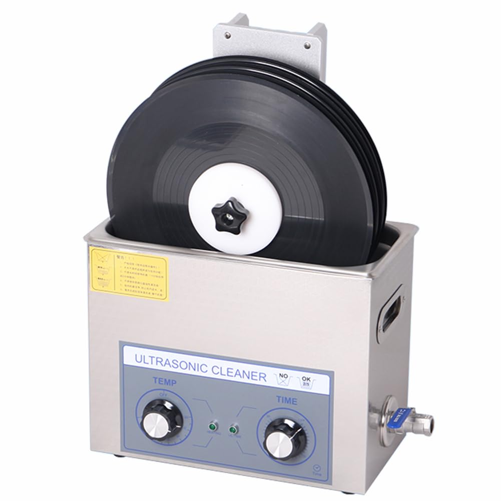 Kit di pulizia per dischi in vinile ad ultrasuoni, 6 l, portatile, con 4 sacchetti per la pulizia, sistema di pulizia professionale dei dischi ripristina la qualità del suono