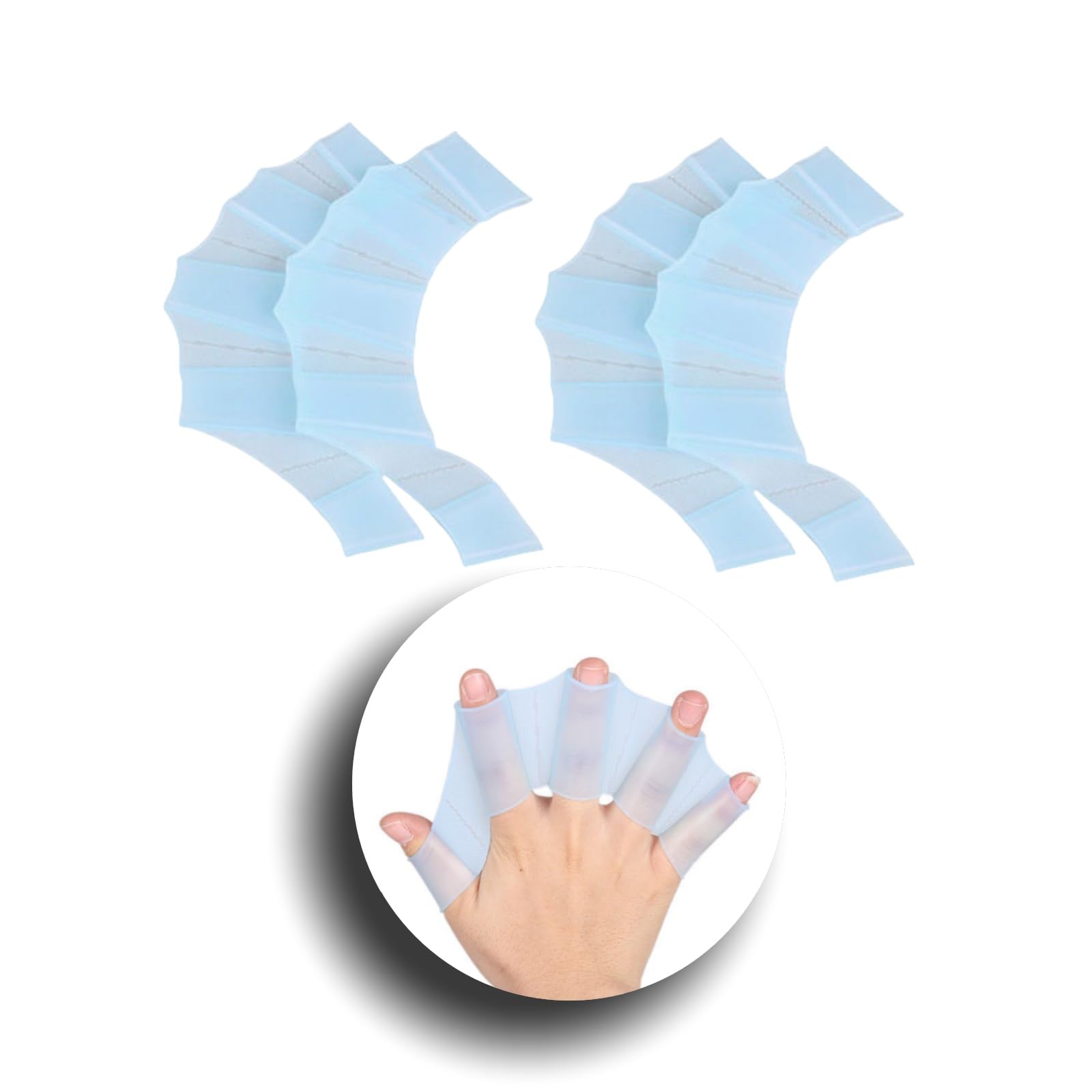 UNIQOCK 2 Pair Silicone Swimming Gloves Swim Flippers Gear Fins Hand Webbed Palm Finger Frog Type Webbed Aquatic Training Water Resistance Fitness