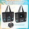 LFBEST 2pcs Sac de Plage Femme en Maille Respirante Bleu et Noir, Over the Door Grand Sac de Plage avec Poche Zippée, Grand Tote Bag pour Plage, Piscine, Voyage, la vie quotidienne et pique-nique #4