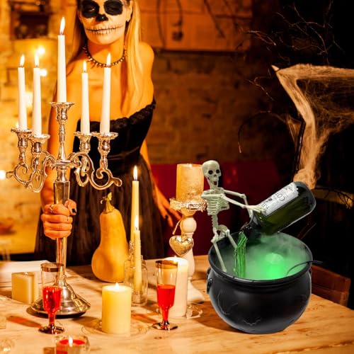 Chaudron de sorcière d'Halloween avec squelette pour ornements de table - 3