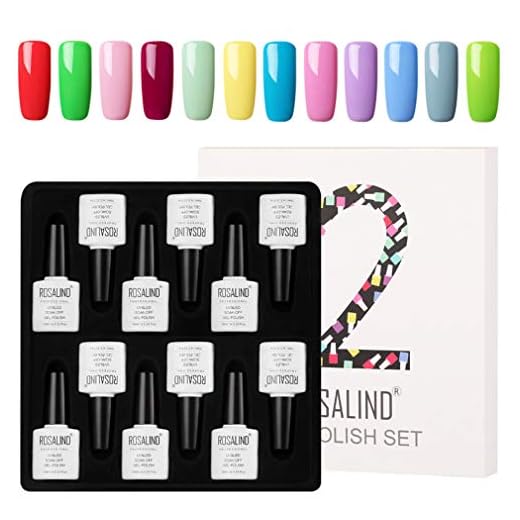 ROSALIND Kit de esmalte de uñas en gel Kit Soak Off Barniz Laca de gel semi permanente 12pcs 10ml Ecah