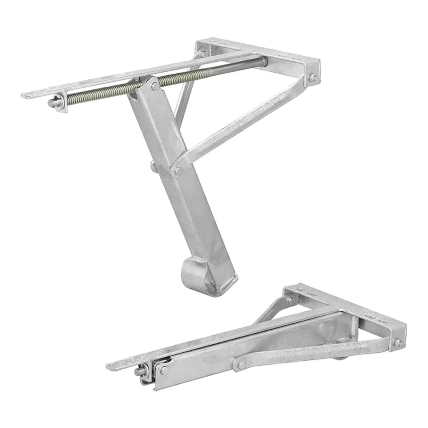 Preiswert & Gut 2X Nivellierstützen für Wohnwagen Wohnmobil Anhänger Set höhenverstellbar aus verzinktem Stahl mit Trapezgewinde zur sicheren Abstützung und kontrolliertem Heben bis 450 kg je Stütze