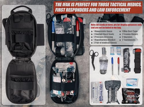 CLTAC- Bolsa tática Rip Away IFAK compacta para primeiros socorros, bolsa médica para emergências, b