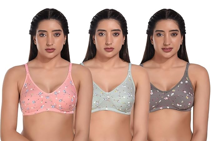 Women Non Padded Bra | Comfortable Bra for Daily Use | Best Everyday Bra | T-Shirt Bra for Daily Use (Pack of 3)-image-17