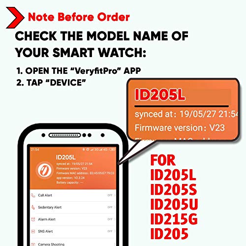 Zururu Soft Silicone Smart Watch Replacement Bands Straps 19Mm For Veryfitpro Id205L, Id205S, Id205U, Id205 Fitness Watch Black #TOP2