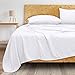 ROYALE LINENS 300 Thread Count 100% Long Staple Combed Cotton Flat Sheet - Ultra Soft - Top Sheet - Twin Flat Sheet Sold Separately - Breathable, Cool & Crisp Percale Flat Sheet Only (Twin, White)