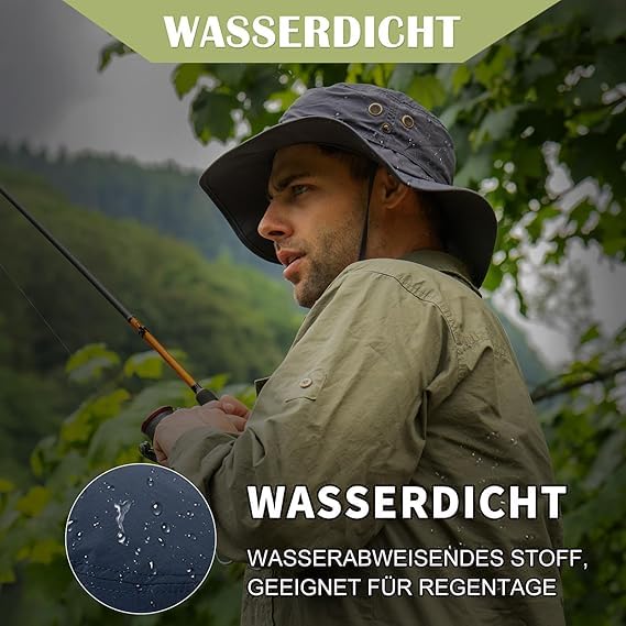 TOP-EX XXL Sombrero de sol para hombre con ala ancha UPF 50+ e impermeable, grandes sombreros de verano al aire libre para senderismo, trekking, pesca, camping, vela, plegable, ajustable, transpirable