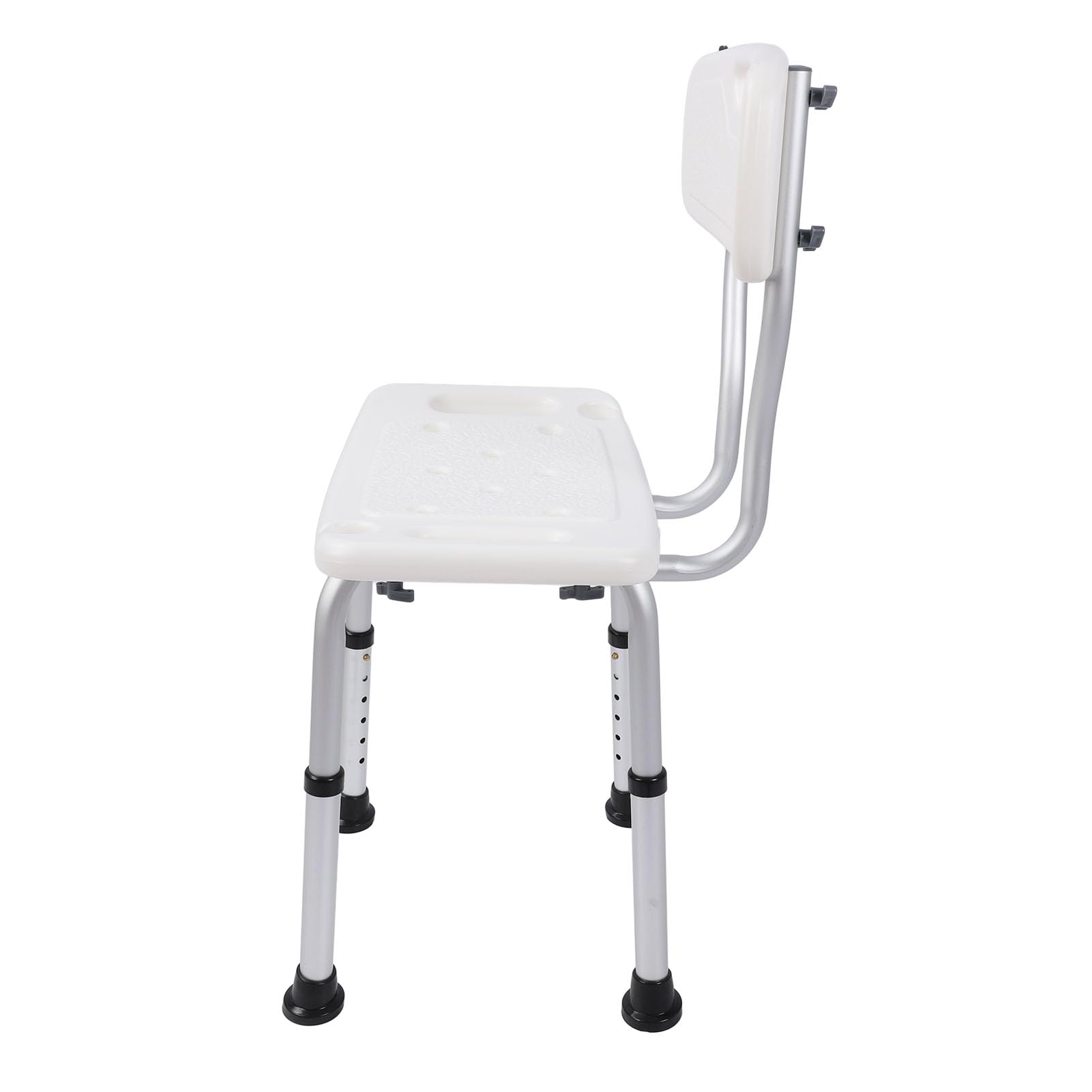 Silla de Ducha con Respaldo Antideslizante y Ajustable, Asiento Seguro y Cómodo para Personas Mayores, Capacidad de 250 Libras