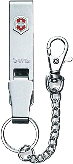 Victorinox 4.1859 "Multiclip Belt Hanger with Metal Chain, Silver, 70 mm