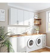 Furnivio 60’’W Laundry Room Cabinets Wall Mounted, Hanging Bathroom Wall Cabinet, Kitchen Wall Ca...